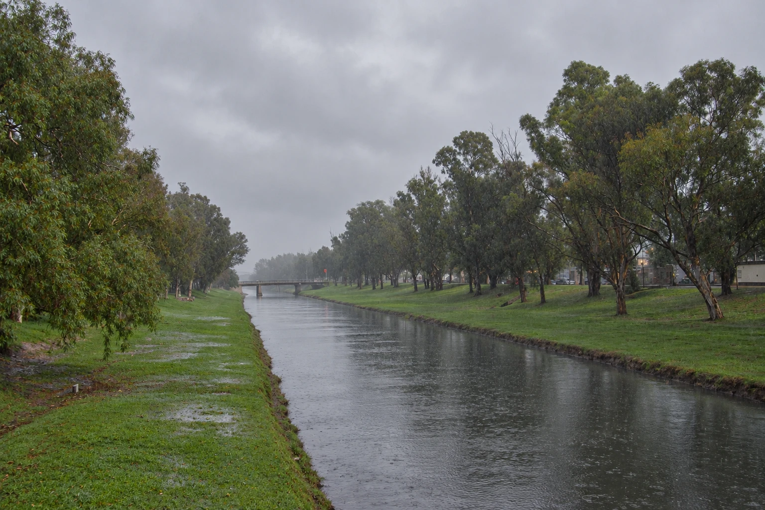 Arroyo Pergamino en un día de lluvia normal.